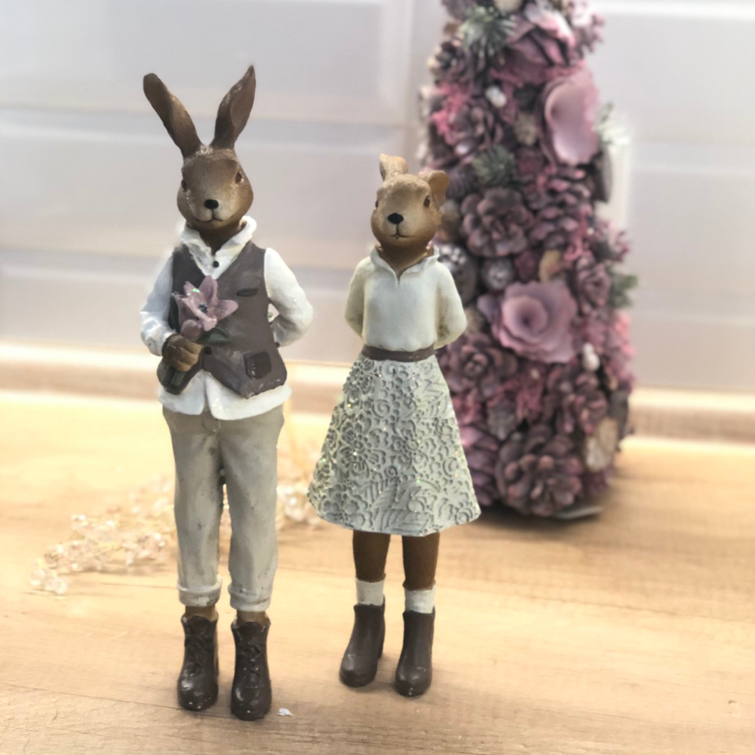 Фігурки Кроликів із полістоуну 28,5 см набір 2 шт