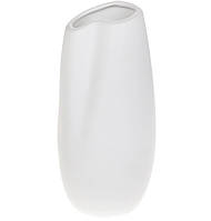 Фигурная ваза для цветов и декора из белого фарфора с матовой поверхностью 20 см