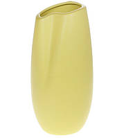 Настільна ваза для квітів та декору з жовтої матової порцеляни 20 см