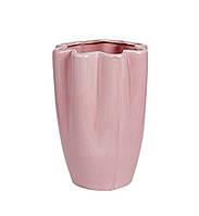 Пудрова фігурна ваза з порцеляни з глянсовою поверхнею 16,5 см