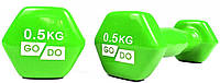 Гантель для фитнеса с виниловым покрытием 2шт GoDo GD-0.5GR топ