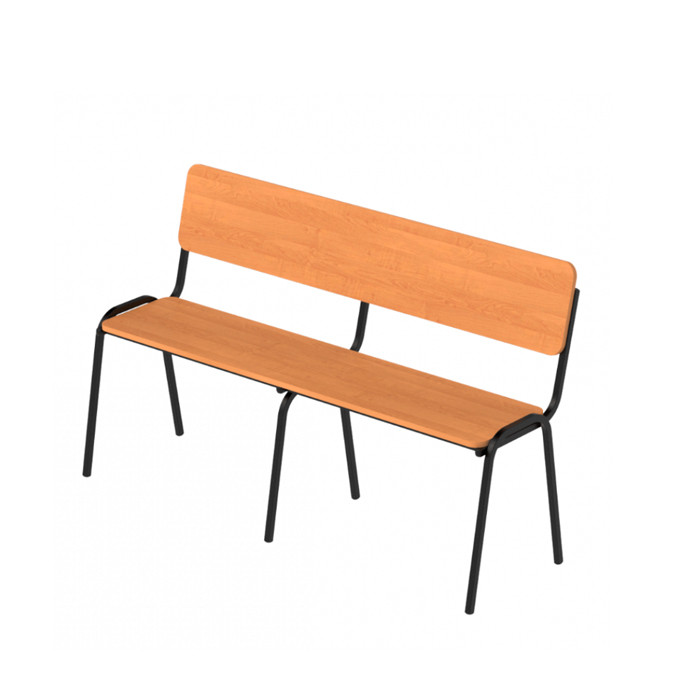 Лавка зі спинкою для сховищ та укриттів на металевому каркасі бюджетна від виробника, фото 1