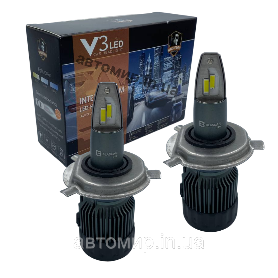 Комплект Led ламп V3 HeadLight H4 9v-36v 36W 6500K, фото 1