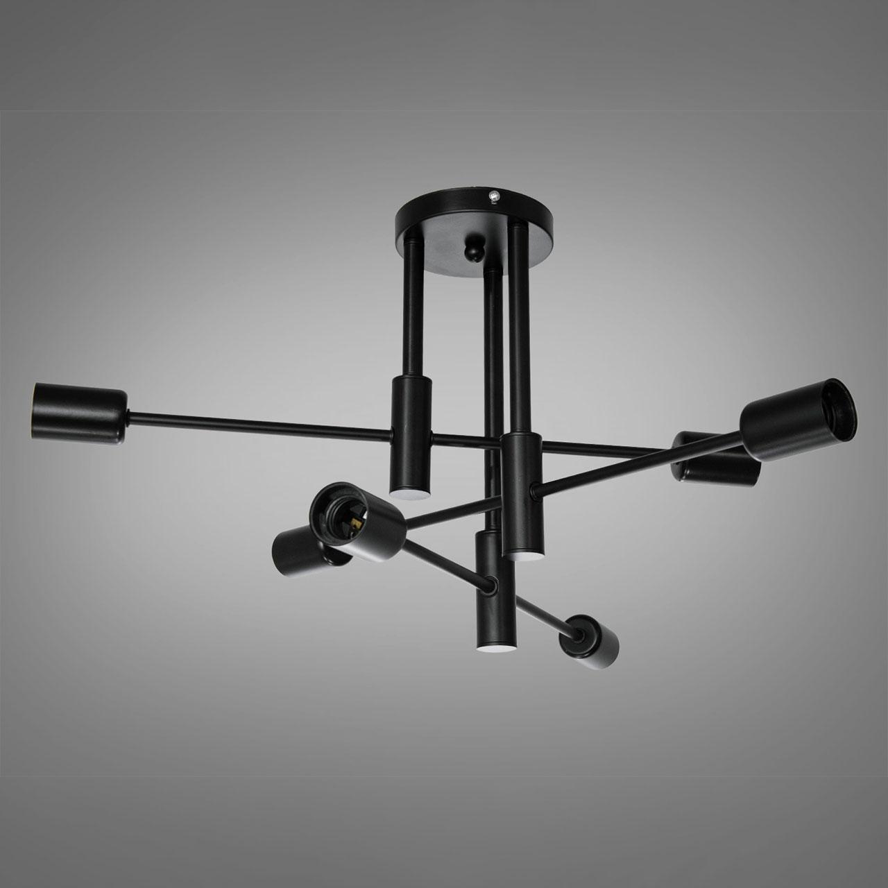 Люстра в стилі лофт на 6 лампочок E27 колір каркасу чорний D-XL3149-6BK, фото 1