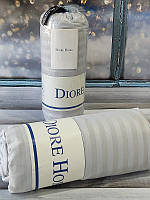 160х200см., сатин-страйп простынь на резинке с наволочками. Diore Турция. Серый.