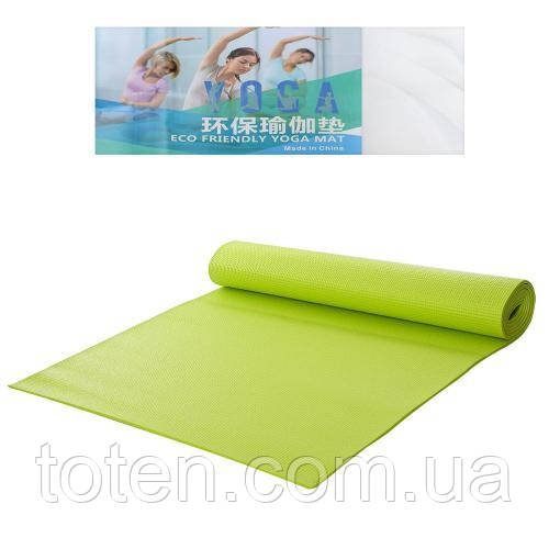 Килимок для фітнесу та йоги PVC 6mm GPVC-6GR топ, фото 1