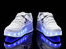 Роликові кросівки Led Stride, що світяться, на 2 колесах, USB зарядка, у стилі heelys, білі (RKL-18), фото 7