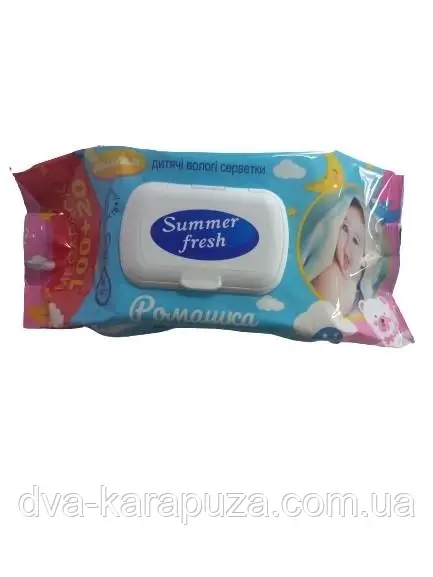 Дитячі вологі серветки Десять слоненят, 120 шт.!, фото 1