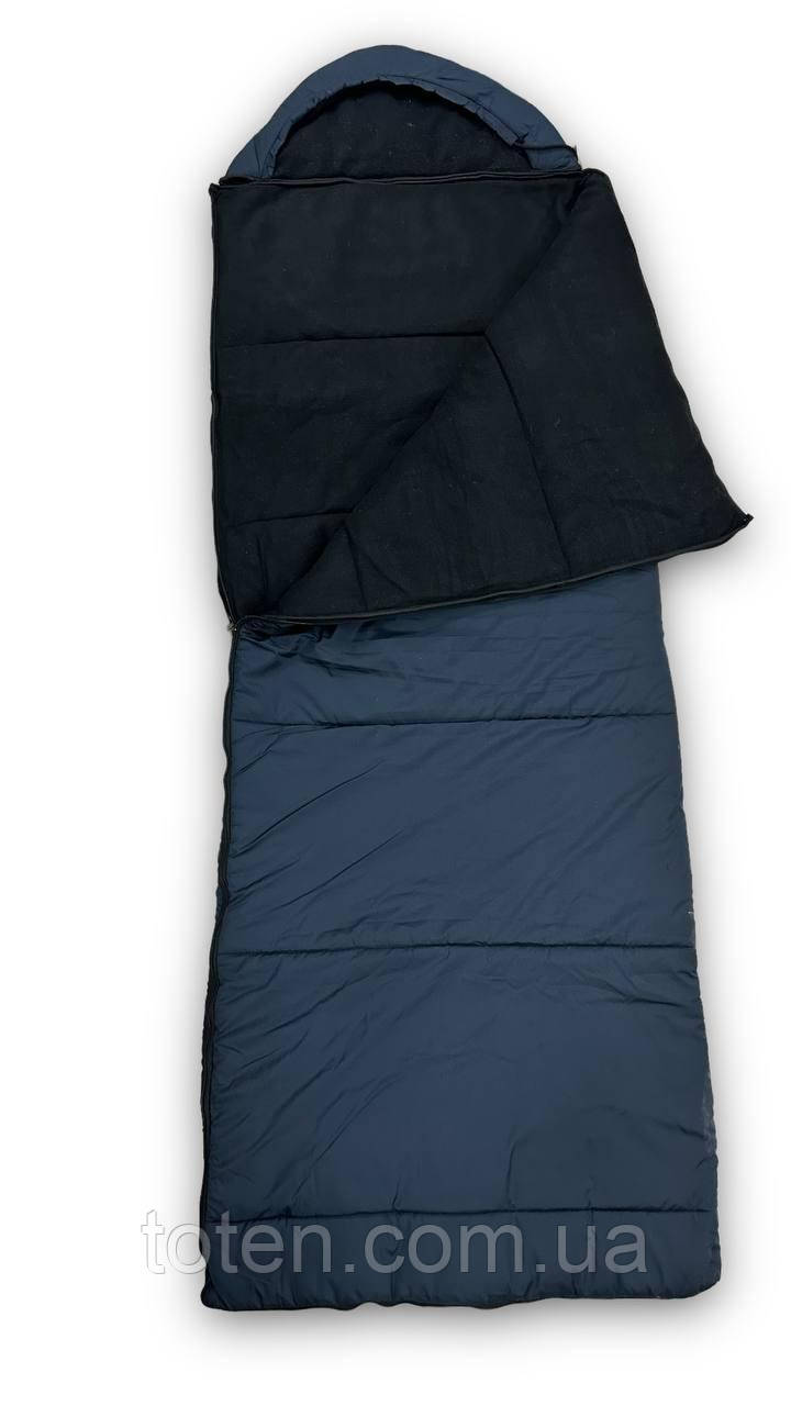 Спальний мішок ковдра з капюшоном Gemini BG-0088 Чорний топ, фото 1