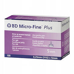 Голки BD Micro Fine Plus Pen Needles 31 г - 100 шт