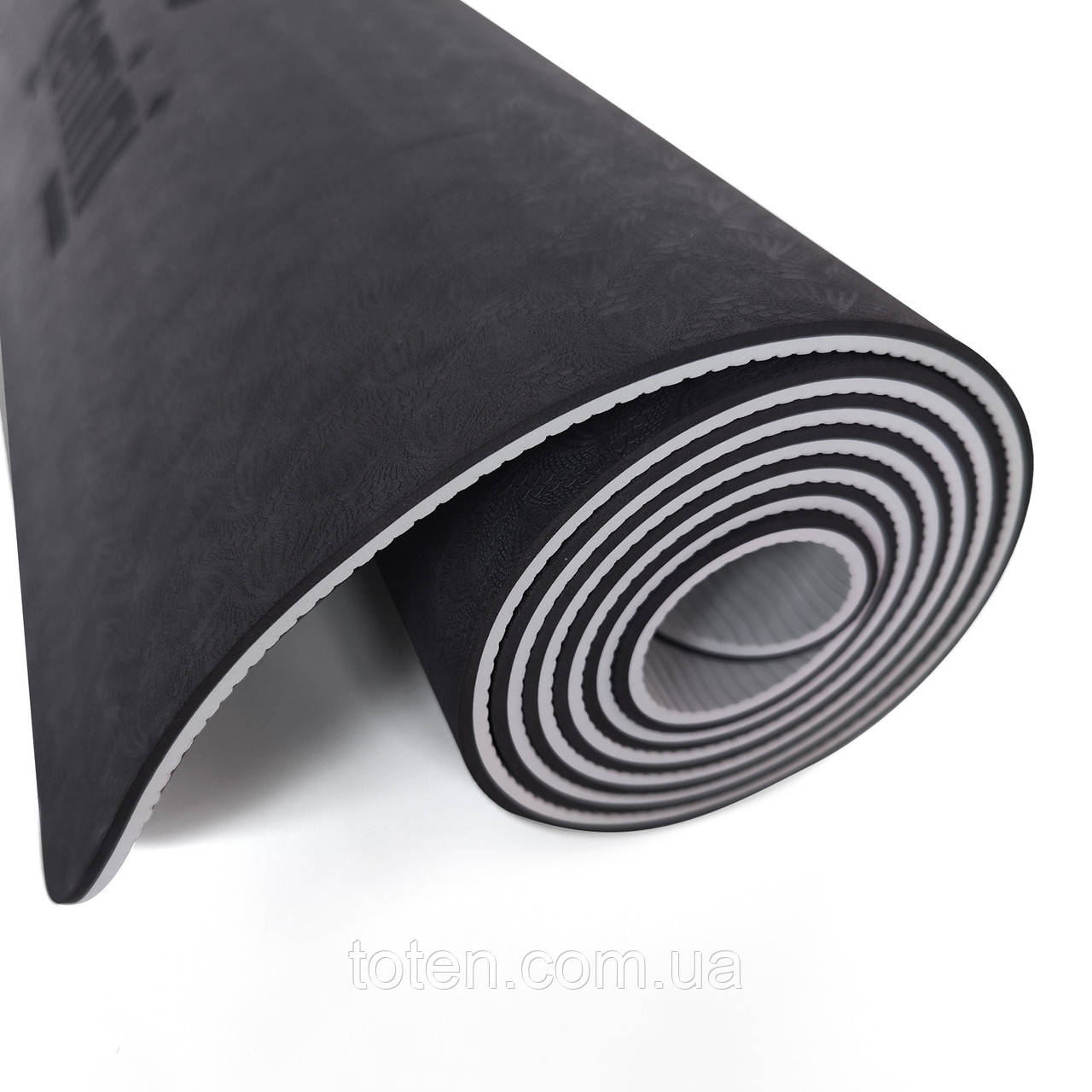 Килимок для фітнесу та йоги TPE+TC 6мм Gemini Pro GE-6GYBK топ, фото 1
