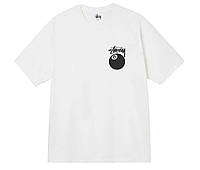 Чоловіча футболка Stussy 8 Ball Біла унісекс Стуссі з кулею