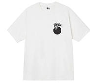 Мужская футболка Stussy 8 Ball Белая унисекс Стусси с шаром