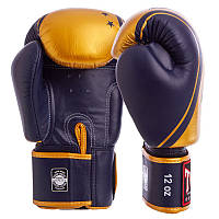 Перчатки боксерские кожаные TWINS FBGVL3-TW4 12oz Синий-золотой (Оригинал) топ