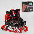 Ролики BEST ROLLER розмір 35-38 чорно-червоний топ, фото 2