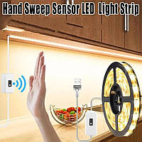 USB LED Світлодіодна стрічка 5V  з датчиком увімкнення — вимикання. 2700К Waterproof IP67