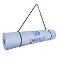 Килимок для фітнесу та йоги TPE+TC 6мм Gemini Pro GE-6DBGY топ, фото 5