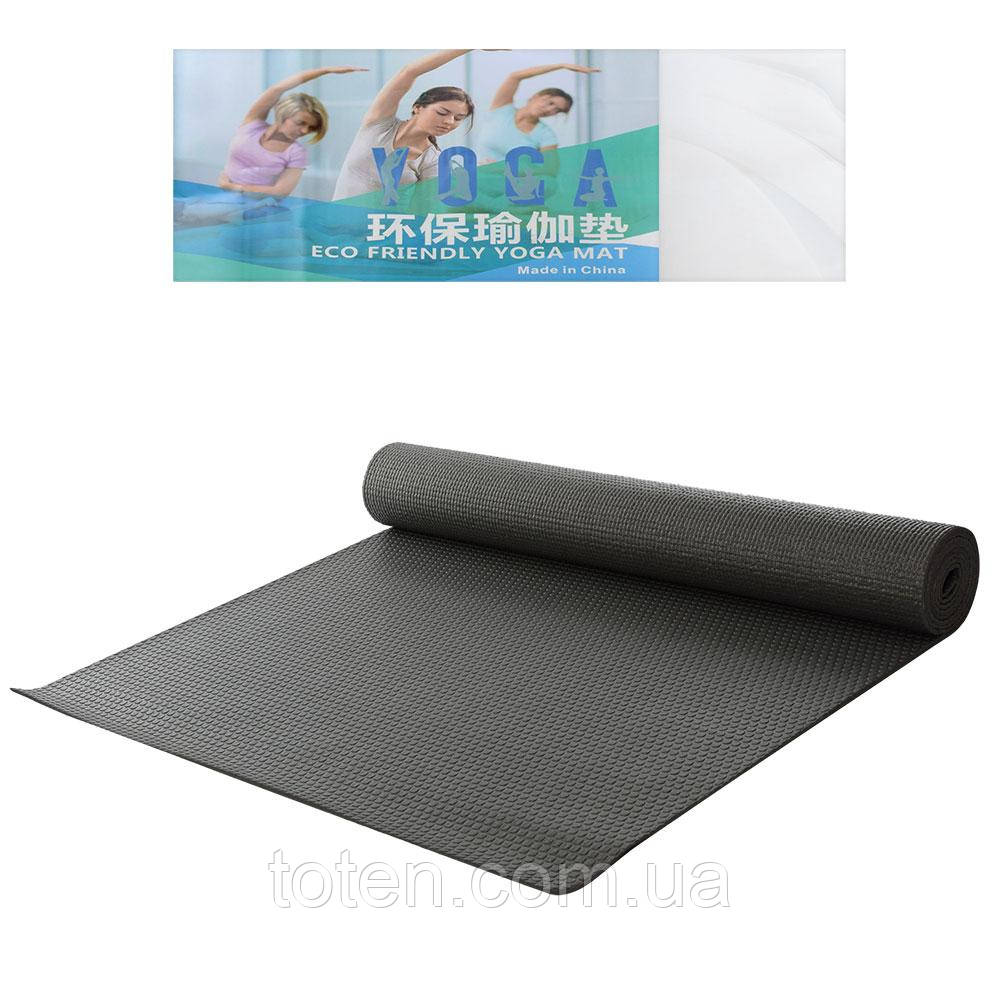 Килимок для фітнесу та йоги PVC 183cm*61cm*3mm мікс колір GPVC-3  топ, фото 1