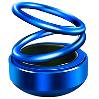 Автомобильный освежитель металлический левитирующие кольца, вращающиеся от солнечных лучей Синий + 1 картридж