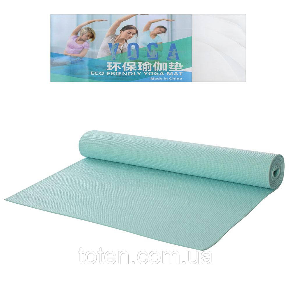 Килимок для фітнесу та йоги PVC 4mm GPVC-4LBL топ, фото 1
