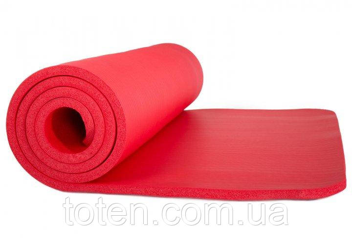 Килимок для туризму та фітнесу 10мм червоний NBR-10RED топ, фото 1