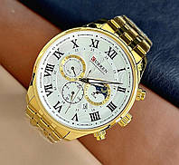 Мужские кварцевые стрелочные наручные часы с хронографом Curren 8427 оригинал. С металлическим браслетом.