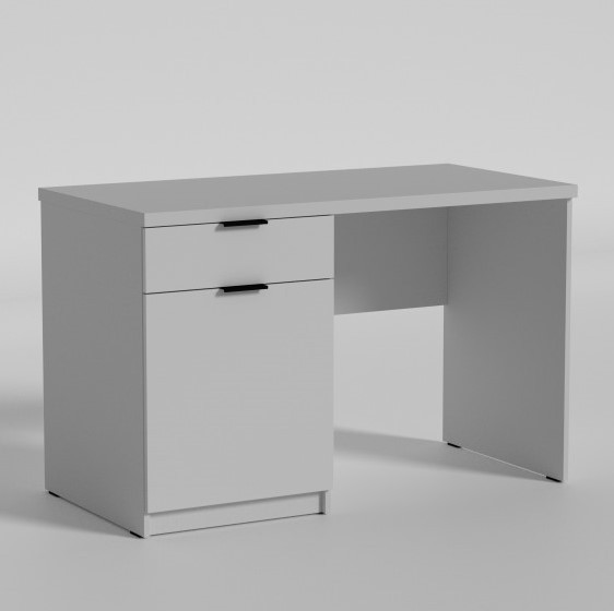Письменный однотумбовый стол с ящиком Junior Джуниор столешница 32 мм ДСП Белое Дерево Luxe Studio - фото 1 - id-p2075890857