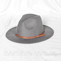 Шляпа Федора унисекс с устойчивыми полями Vintage серая