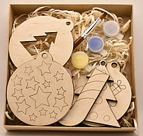 Набір ялинкових прикрас для розмальовування