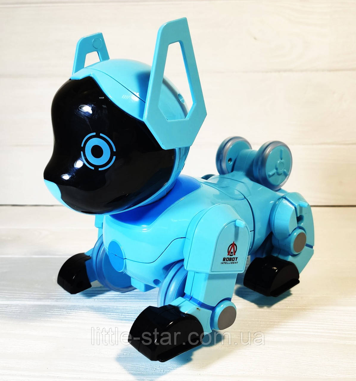 Дитяча музична інтерактивна собака PUPPY Z105, пульт-годинник, поворот на 360, блакитний
