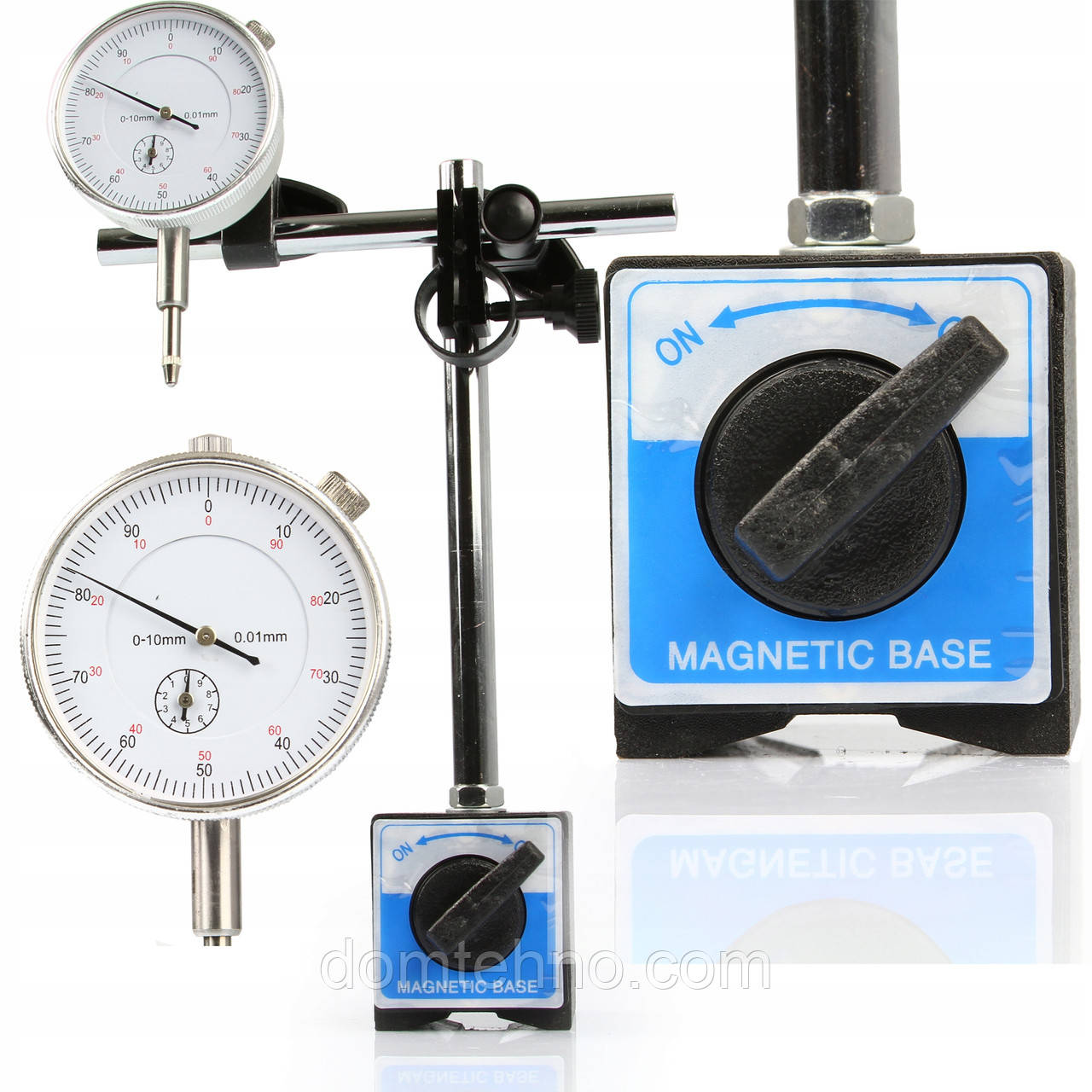 Цифровий індикатор, вимірювач деформації + циферблат 0-10 мм Mar-Pol M57660, фото 1