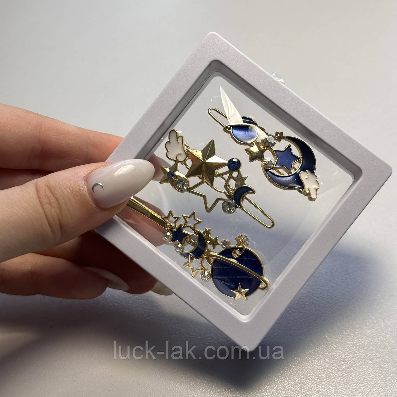 Заколки с луной и звездочками, набор 3 шт, фото 1