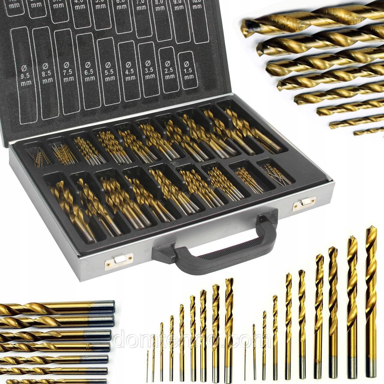 Свердла з покриттям ТИТАНУ по металу 1,0-10,0 мм 170 шт Mar-Pol M22306, фото 1