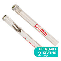 Коронки алмазні по кераміці та склу Ø6мм (КРАТНО 2шт) SIGMA (1541061)