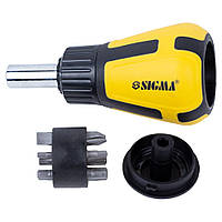 Викрутка з реверсом та двосторонніми бітами 6в1 CrV SIGMA (4001901)
