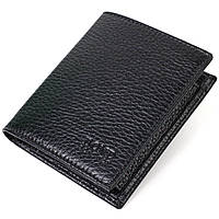 Миниатюрный мужской кошелек из натуральной кожи BOND Черный Salex Мініатюрний чоловічий гаманець з натуральної