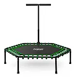 Фітнес батут із ручкою Neo-Sport 127 см шестикутний зелений Польща, фото 2