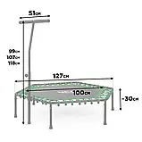 Фітнес батут із ручкою Neo-Sport 127 см шестикутний зелений Польща, фото 5