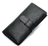 Кошелек мужской универсальный черный портмоне Vintage Salex Гаманець чоловічий універсальний чорне портмоне