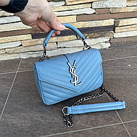Маленькая женская сумочка клатч YSL минисумка на плечо Голубой Salex Маленька жіноча сумочка клатч YSL
