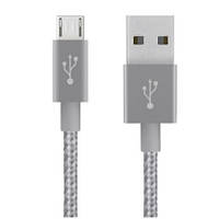 Кабель Mixit Metallic Belkin USB - MicroUSB 3 м Grey (F2CU021bt10-GRY)