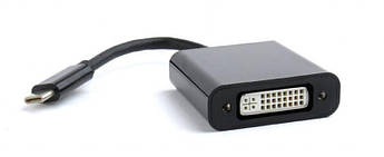 Адаптер Cablexpert USB Type-C - DVI (M/F), 0.15 м, чорний (A-CM-DVIF-01)