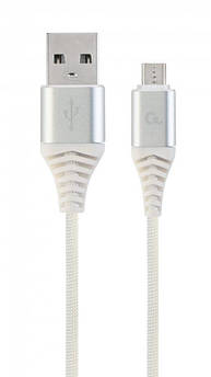 Кабель Cablexpert (CC-USB2B-AMmBM-1M-BW2) USB 2.0 A - microUSB, премиум, 1м, білий