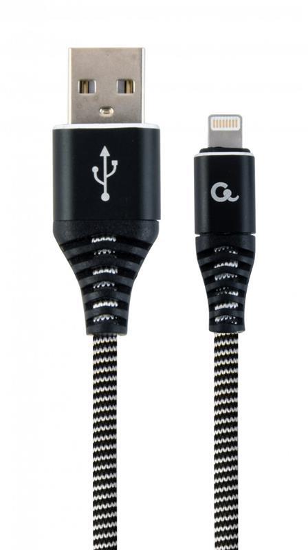 Кабель Cablexpert (CC-USB2B-AMLM-1M-BW) USB 2.0 A - Lightning, преміум, 1м, чорний