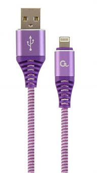 Кабель Cablexpert (CC-USB2B-AMLM-1M-PW) USB 2.0 A - Lightning, преміум, 1м, фіолетовий