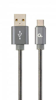 Кабель Cablexpert USB - USB Type-C V 2.0 (M/M), преміум, 2 м, сірий (CC-USB2S-AMCM-2M-BG)