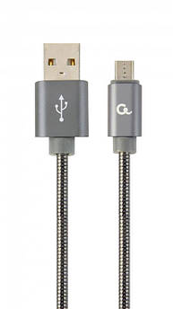 Кабель Cablexpert (CC-USB2S-AMmBM-2M-BG) USB 2.0 A - microUSB, преміум, 2м, сірий