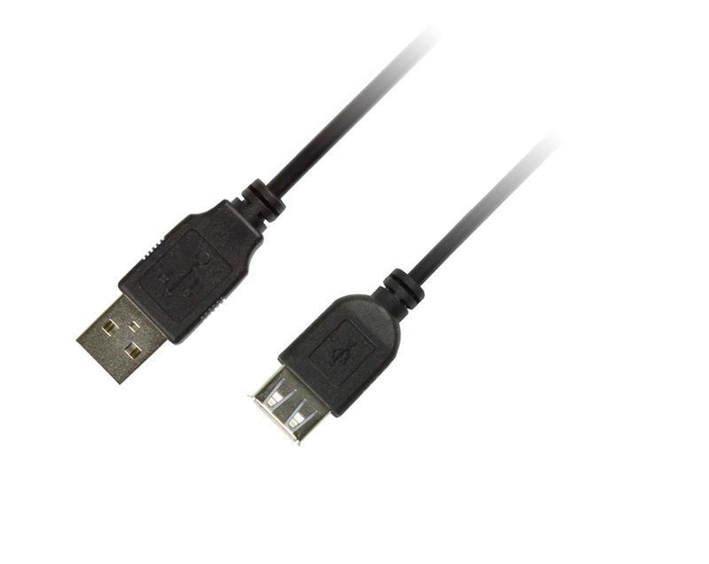 Кабель Piko USB — USB V 2.0 (M/F), 3 м, Black (1283126474118), фото 1
