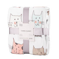Плед с дизайном кошек Ardesto Flannel 160х200см полиэстер (ART0113PB)