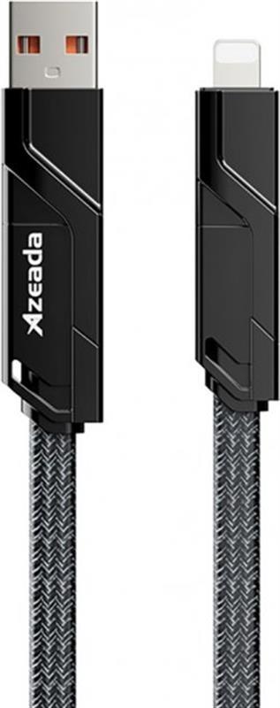 Кабель Proda PD-B96th USB + USB Type-C - USB Type-C + Lightning (M/M), 100W, 1.5 м, Black (PD-B96th-BK), фото 1